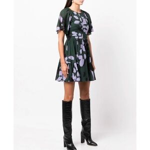 Tanya Taylor abstract green print dress